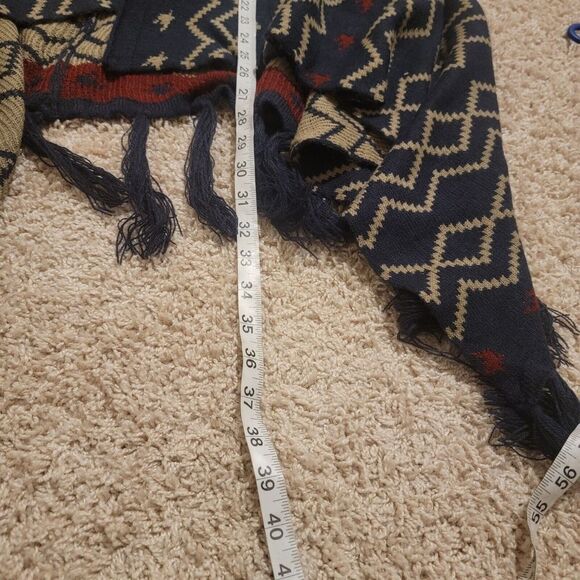 Lildy Aztec Cardigan Vest Long Fringe Hem - Picture 7 of 7